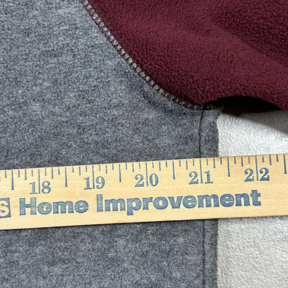Aeropostale Men's Pullover Quarter Zip Fleece Sweater‎ Gray Maroon Medium